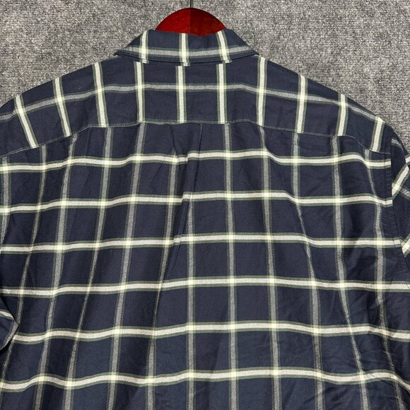 J Crew Shirt Mens XXL Slim Flex Oxford Blue White Cotton Plaid Button Down Pocke - Picture 8 of 8